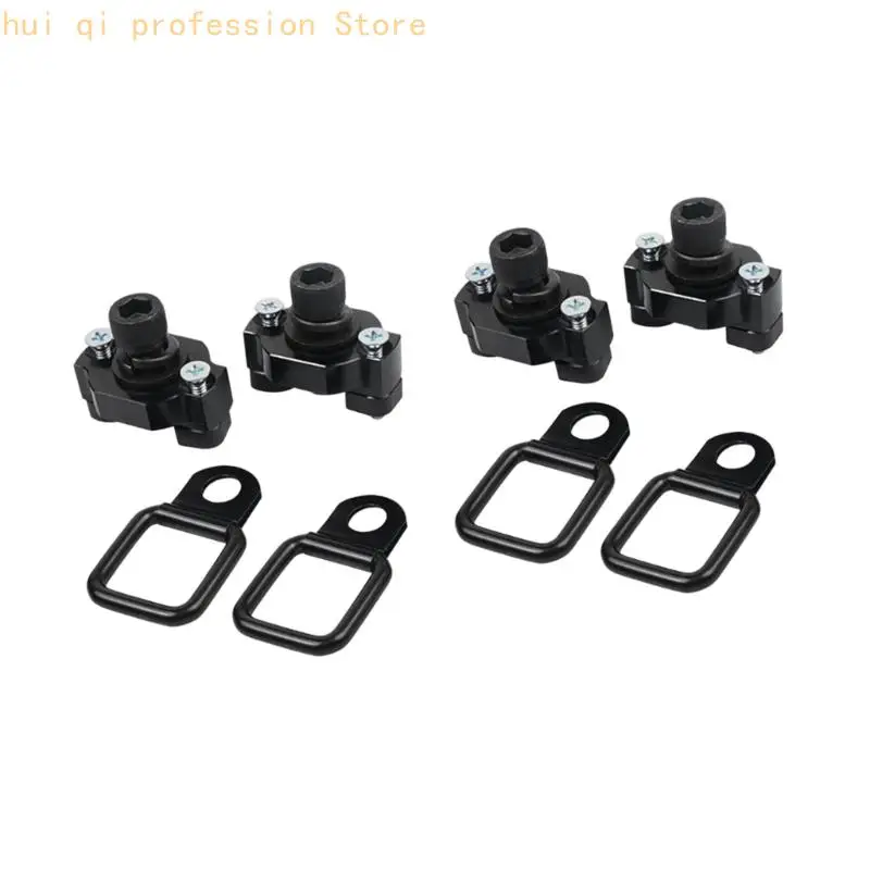 2/4-teiliges UTV-Ladungskontroll-Hardware-Kit, D-Loop-Zurrpunkte aus Aluminium mit T-Nut-Muttern für Werkzeuge, Ausrüstung und – Detail 4