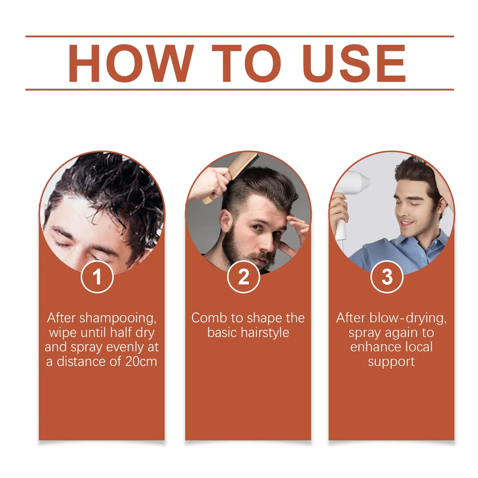 

East Moon Rosemary Hair Styling Spray Strong Hold Instant Cover More Thickening Non Grease Waterproof Man Hair Shaping Oil Spray