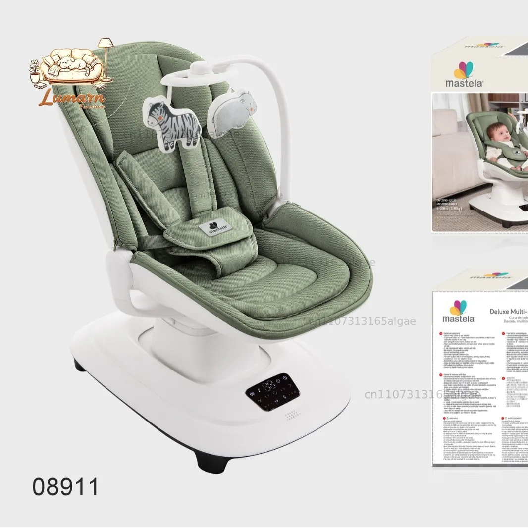 Baby Rocking Chair Portable Electric 360° Seat Rotation Newborn Electric Cradle Adjustable Backrest Baby Rest Chair