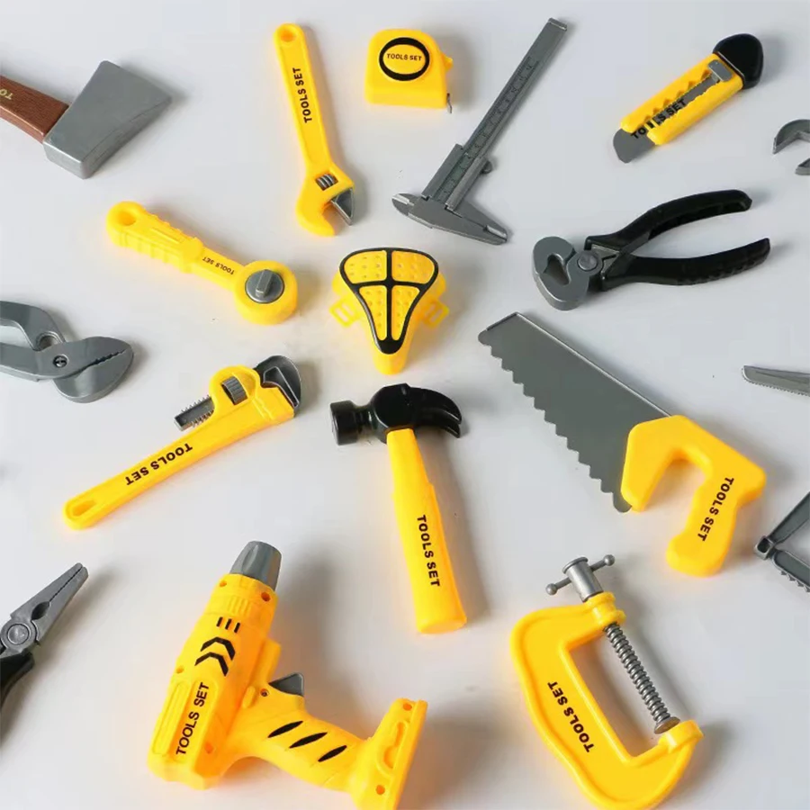 1set boy building tool set repair tool box set simulation repair tools electric drill screwdriver screw screw playing house toys
