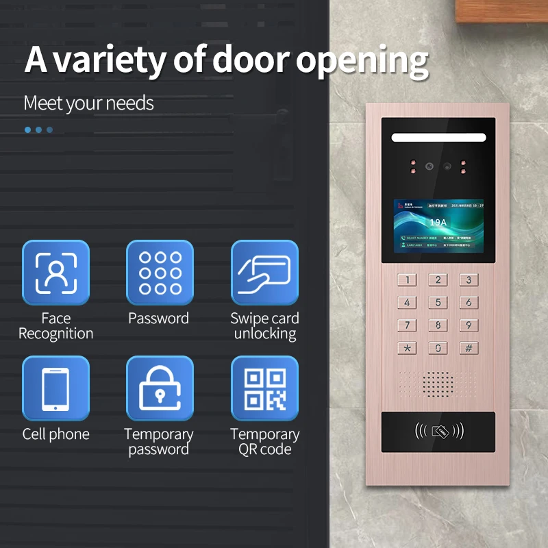 10,1 pulgadas Multiunit 6 plana inteligente Wifi Video portero pantalla táctil IP Tuya vídeo inteligente puerta teléfono Visiophone para Villa