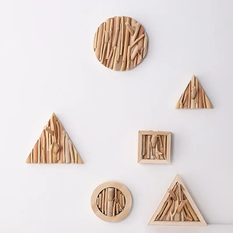 log hook, entrance entrance door coat hook, wall hanging wooden hanger