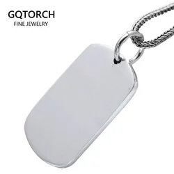 Soild 999 Sterling Silver Jewelry Metal Stamping Blanks Smooth Simple Tag Pendant For Men And Women Cool Male Jewellery