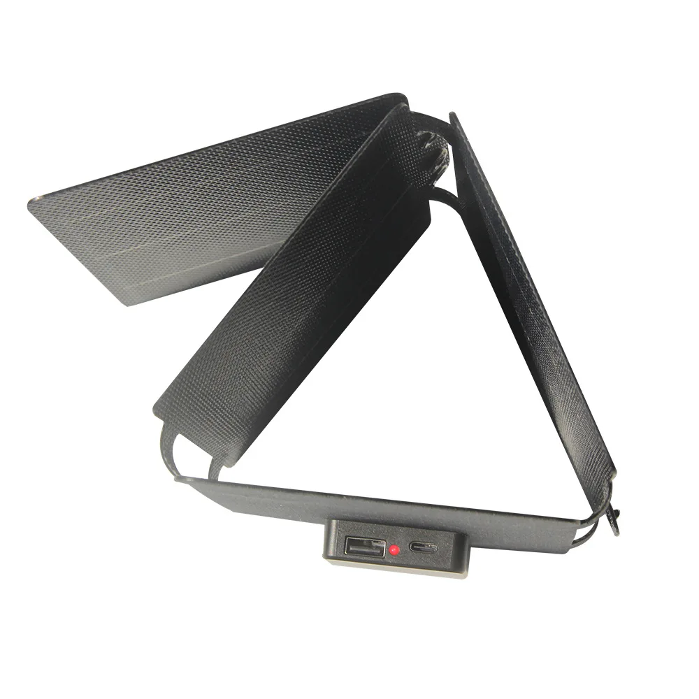 12 واط ETFE لوحة طاقة شمسية مرنة USB نوع C شاحن محمول قابل للطي للتخييم في الهواء الطلق المشي لمسافات طويلة بنك الطاقة في حالات الطوارئ هاتف لوحي