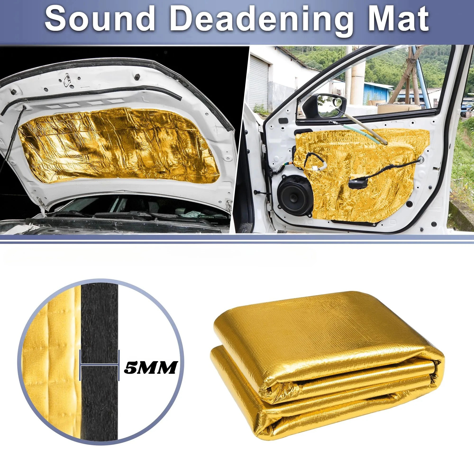 

Automobile Sound Insulation Pad Aluminum Foil Foam Cotton Self-adhesive Heat Insulation Pad Used for Doors Trunk Etc