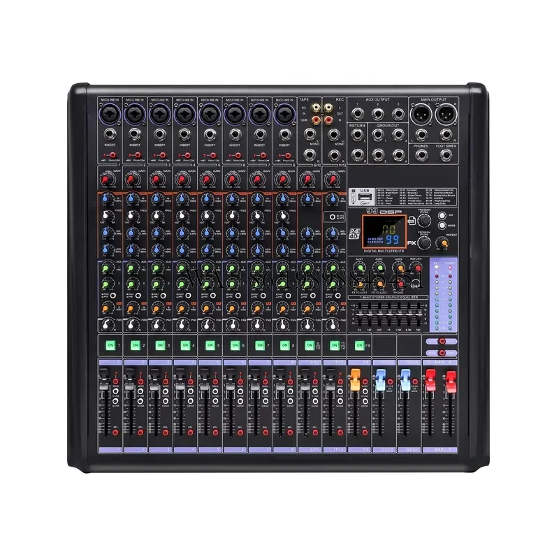 WMWMNU Professional Audio Mixer 12-Channel 99DSP Digital Effects Dj Controller/audio Console Mixer Sound Console Mixer Audio