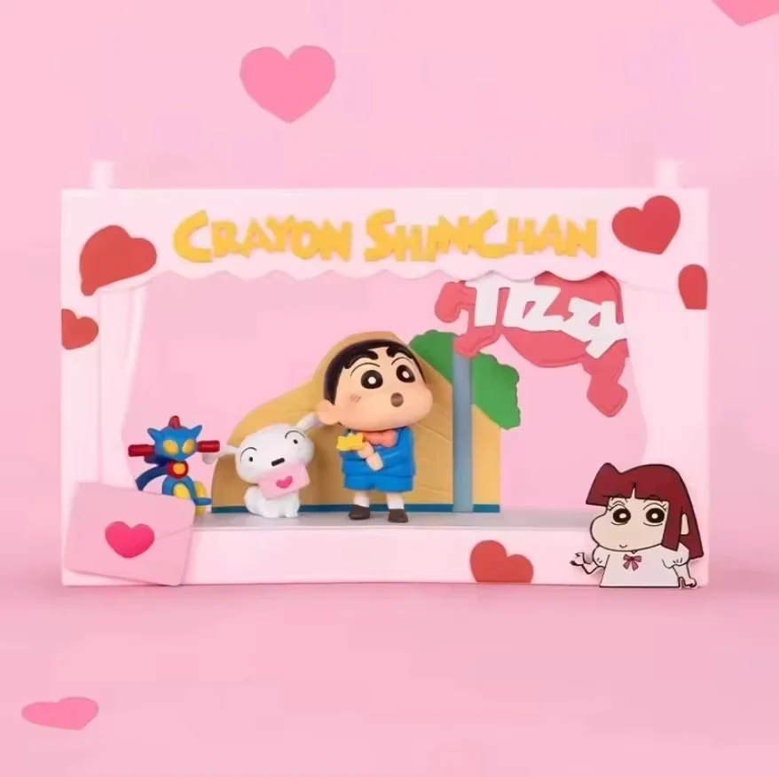 POP MART Crayon Shinchan Life Theatre Series Blind Box Mystery Box Guess Bag Toys Doll Cute Anime Figure Desktop Ornaments Colle