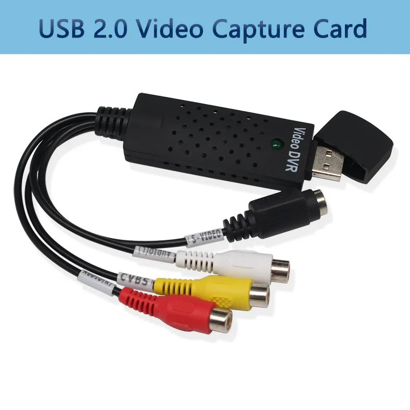 USB 2.0 Video Capture Card Adapter Easy to Cap TV DVD Audio Capture Card USB Video Capture for Windows 10/8/7/XP Capture Video