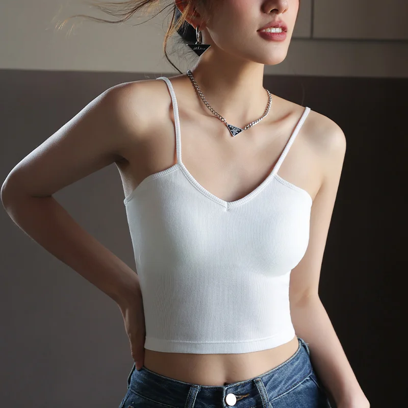 

Женская летняя майка Brtte с накладкой на грудь, цельная белая основа, красивое нижнее белье Ba ort-Sle, модный жилет