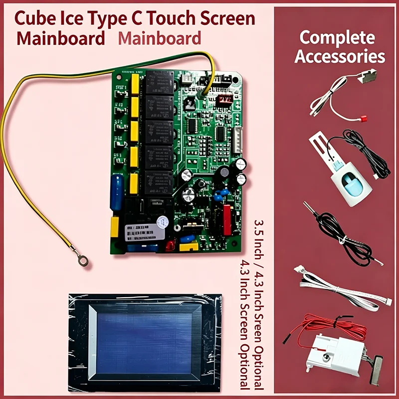 Ice Maker LCD Touch Screen Mainboard Digital Display Circuit Board Flowing Cube Ice Machine Touch Control Board