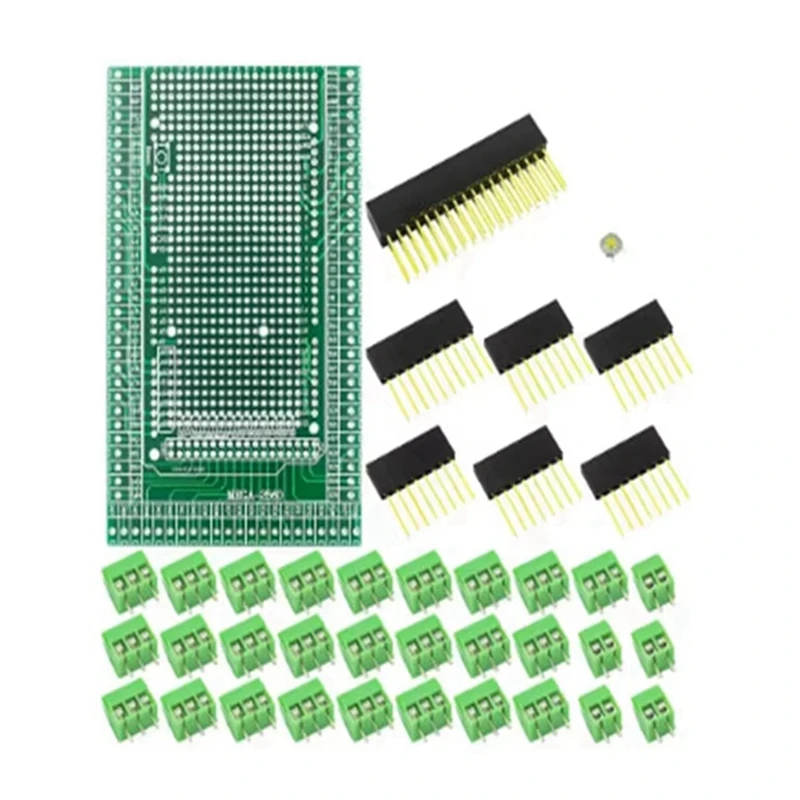 

2025 New Compatible With MEGA2560 Double-Side PCB Prototype Screw Terminal Block Shield Board Kit For Arduino Mega 2560 R3