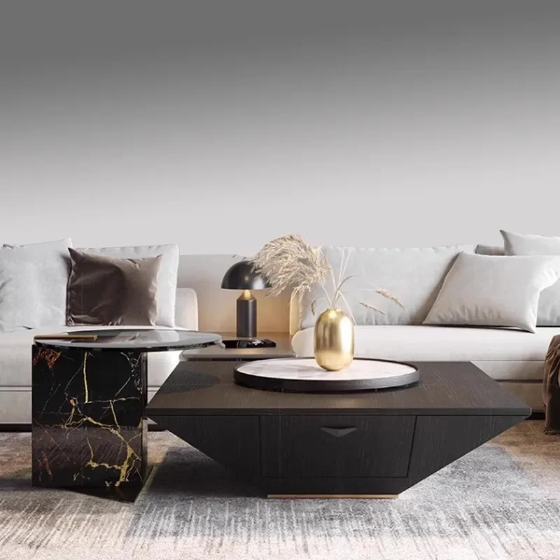 Foritalien lumière luxe salon table basse table d'appoint combinaison moderne simple carré maison