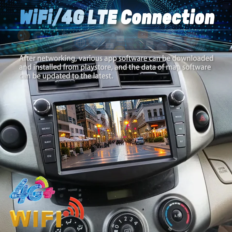 8inch Android 15 Car Multimedia Navigation Radio Player Stereo For Toyota RAV4 xa30 2006 2007-2011 2012  GPS DSP CarPlay AUTO