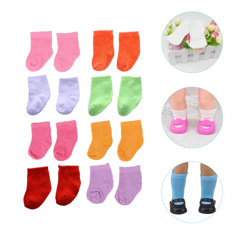 8-teiliges Socken-Spielzeug-Dekor, Spielhaus, Mini-Foto-Requisiten, Kostüm, Spielzeug für Puppen, Zubehör, Mädchen