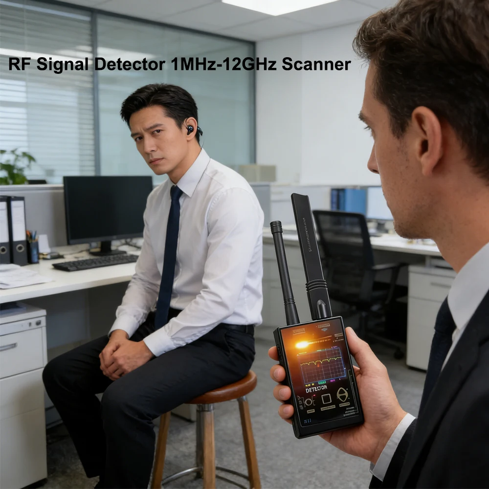 

RF Signal Detector 1MHz-12GHz Scanner Hidden Camera&Listening Device Finder,Sleep Mode GPS Tracker Detection Car/Hotel Security