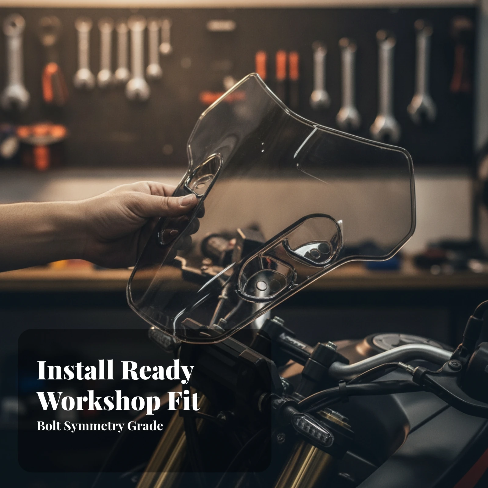 Motorcycle Windscreen Streamlined Motorcycle Windshield Accessory Long-Lasting Mount Scratch-Resistant for Everyday Riding