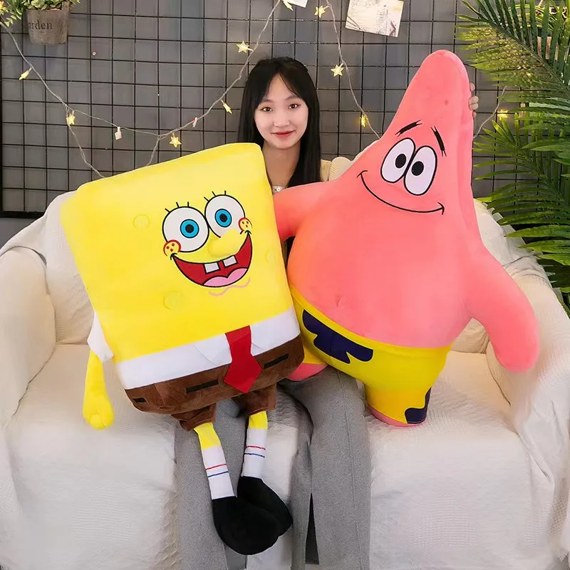 30-100CM SpongeBob Doll SquarePants Patrick Star Plush Anime Cartoon Toy Soft Cute Stuffed Collection Children\'s Birthday Gift