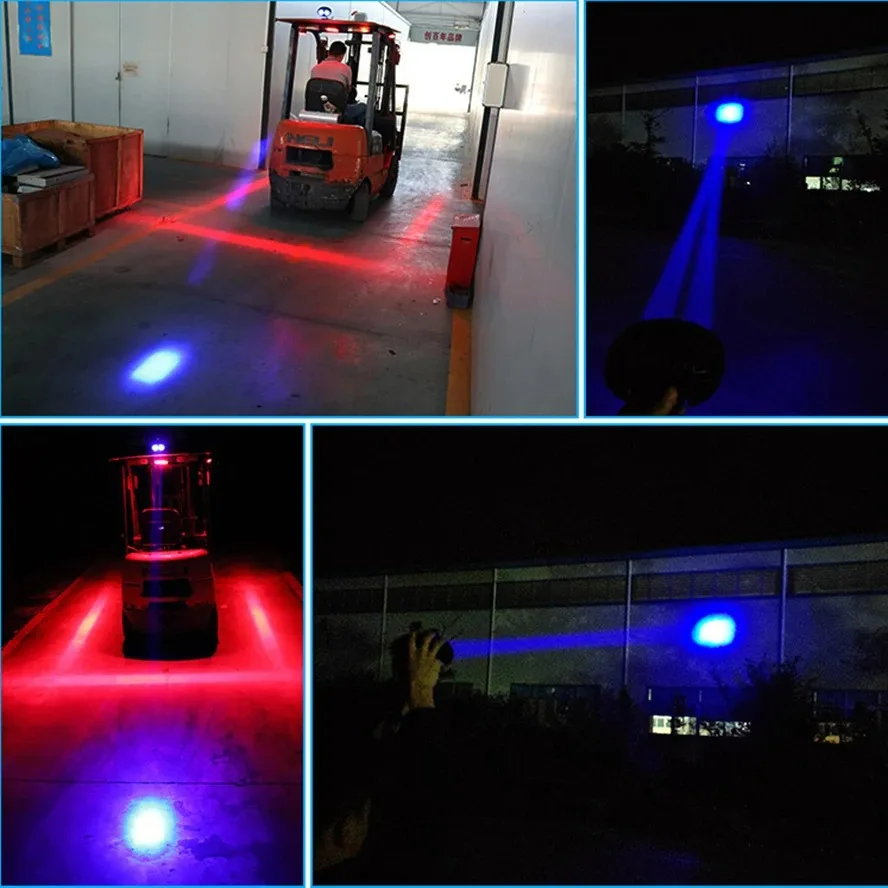 12-80V DC 20W 7 inch Forklift Lamp LED light Spot Blue RED Warning Warehouse Safety Working Light Zone Signal Light