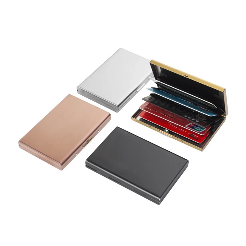 Bank Card Metal Wallet ID Card RFID Protective Box Bag Anti-magnetic Business Credit Cards Protector Hard Case For Men Women