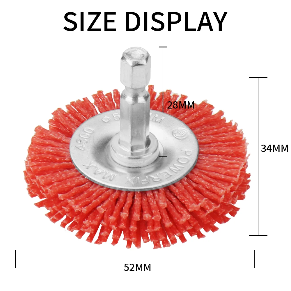 Imagem -04 - Nylon Escova Plana Roda de Fio Abrasivo para Broca Ferramenta Rotativa Polimento de Madeira Rebarbação Escovas 50 75 100 mm Ferramenta Angle Grinder