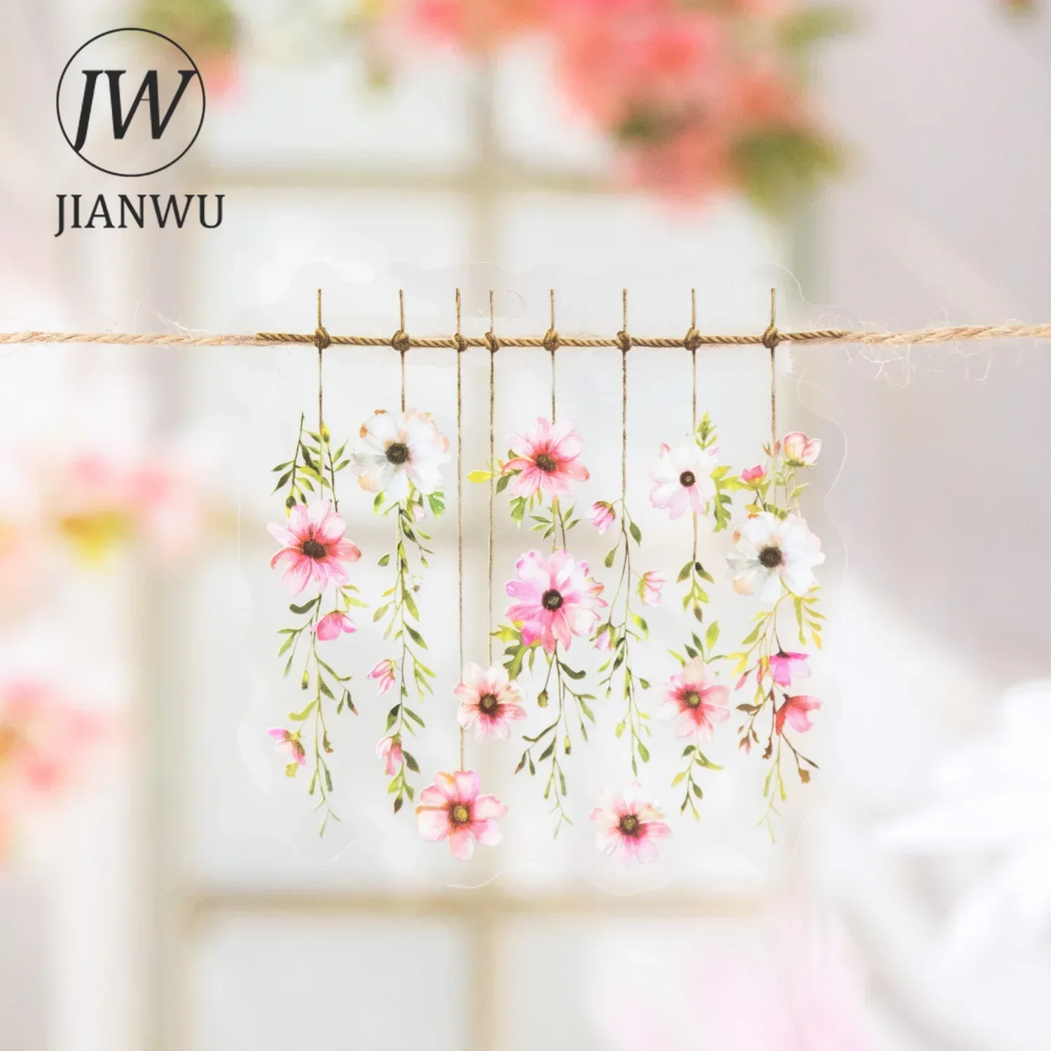 JIANWU Flowering Time Series Vintage Flower Landscaping Material Collage PET Sticker Creative DIY Journal Stationery