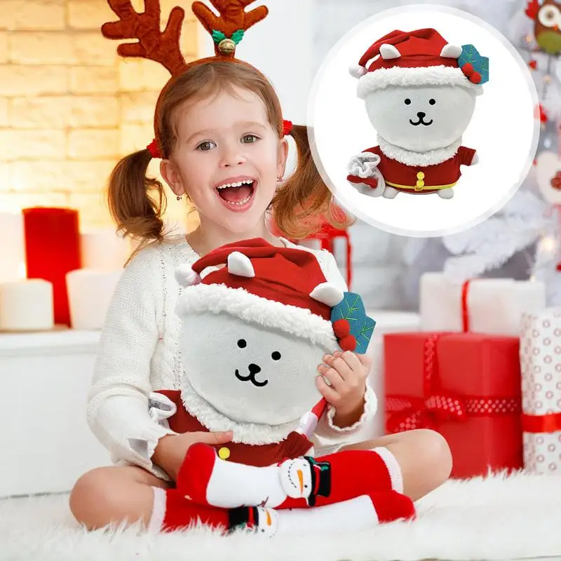 Kerst pluche pop cartoon kerst benauwd pop kerstmuts kerst kussens knuffelbaar kerst knuffel 25cm schattig