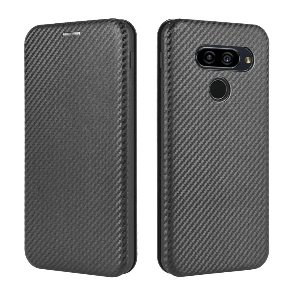 Flip hard ultrathin carbon fibre Skin Leather Cover For LG Q70 Card Slot Fall prevention Phone Case For LG Q70 Case 6.4 inch