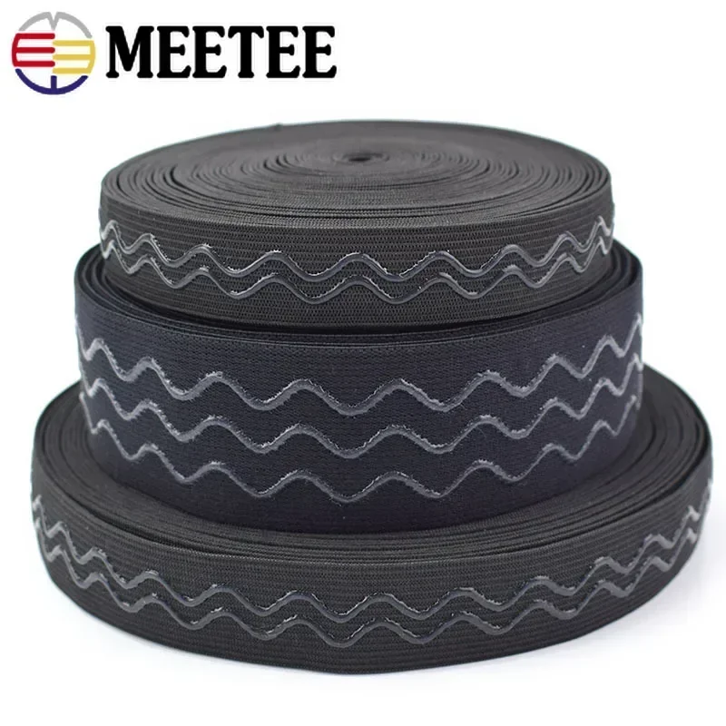 2/5Meters Silicone Elastic Band for Underwear 20-50mm Non-slip Rubber Tape Webbing Garment Stretch Ribbon DIY Sewing Accessories