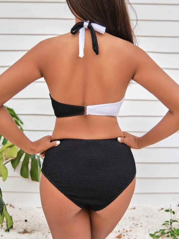 Bikini Women Swimsuit 2025 New Color Spelling Bikinis Set Sexy Halter Design Swimwear Summer 2 Piece Set Beachwear Bathing Suit