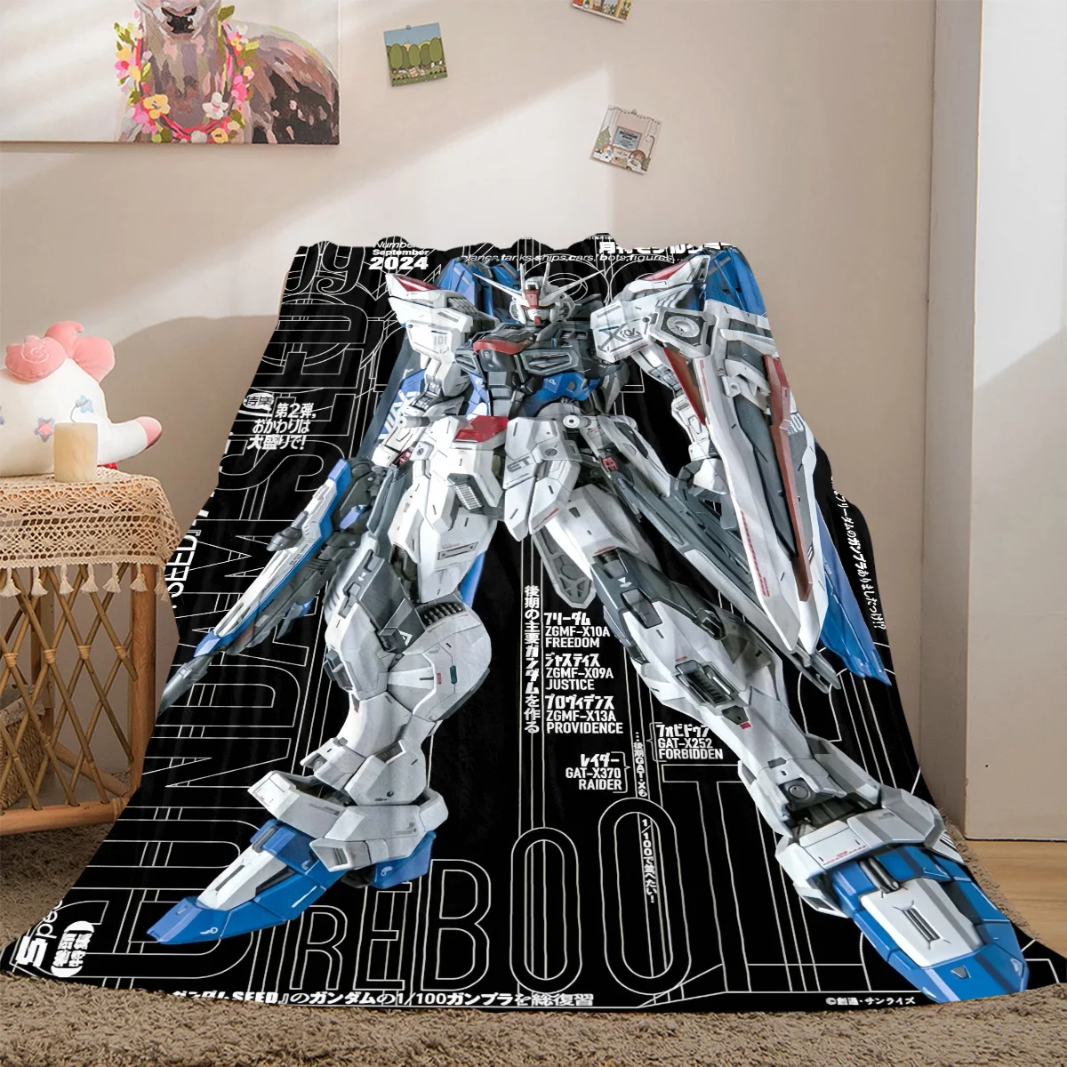 Gundam Luxury Flannel Lightweight Blanket Home Decor Sofa Bed Travel Cover Family Gift LXR109