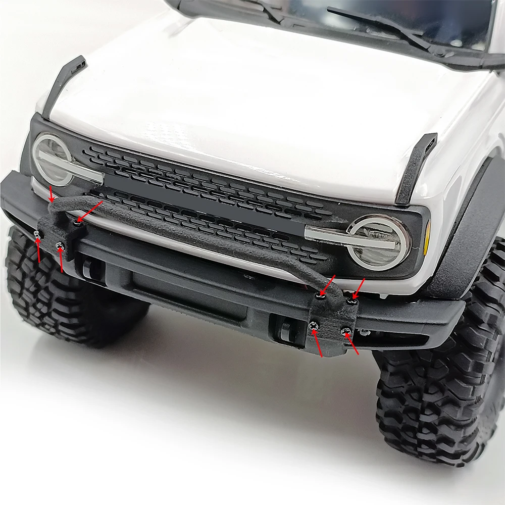 AXSPEED Carbon Fiber Front Bumper Mount for 1/18 TRX4-M Bronco RC Model Car Upgrade Parts