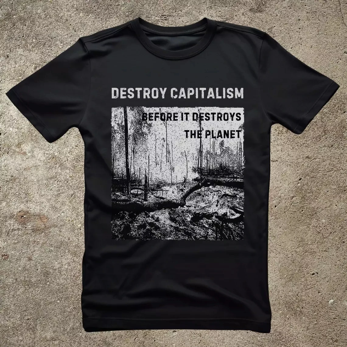 

Футболка Destroy Capitalism Anarchist, футболка Green Anarchist, футболка унисекс, хлопковая футболка с принтом, топ y2k, уличный стиль, Harajuku
