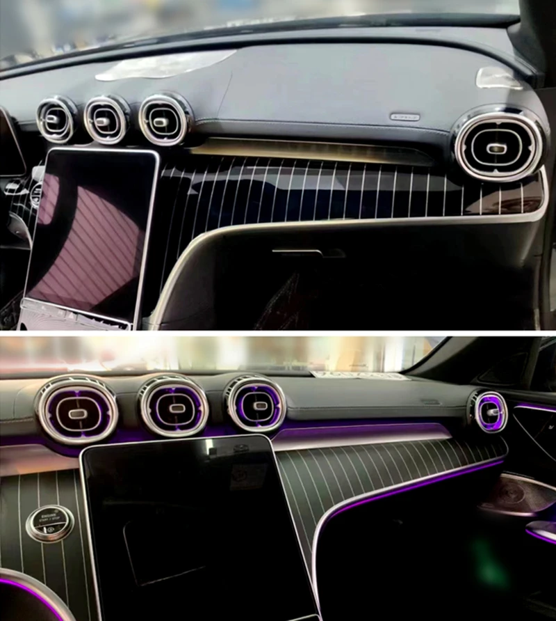 Car Dashboard for Mercedes-Benz W206 Striped Center Console Trim Panel Ambient Light Decoration Strip Original Installation