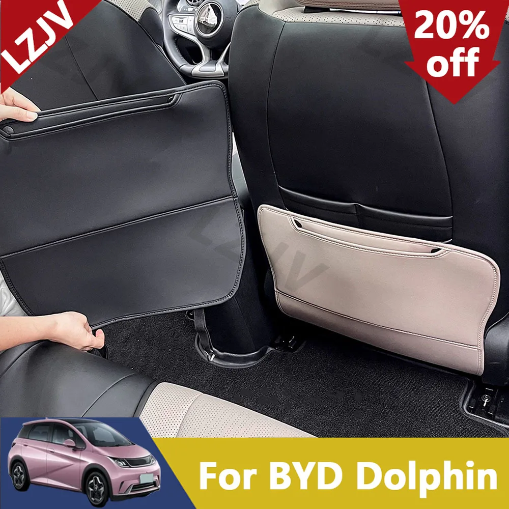 New 2 Pcs For BYD Dolphin Smart Driving Edition 2025 Seat Back Anti Kick Pad Automotive Modification Supplies Leather Protective