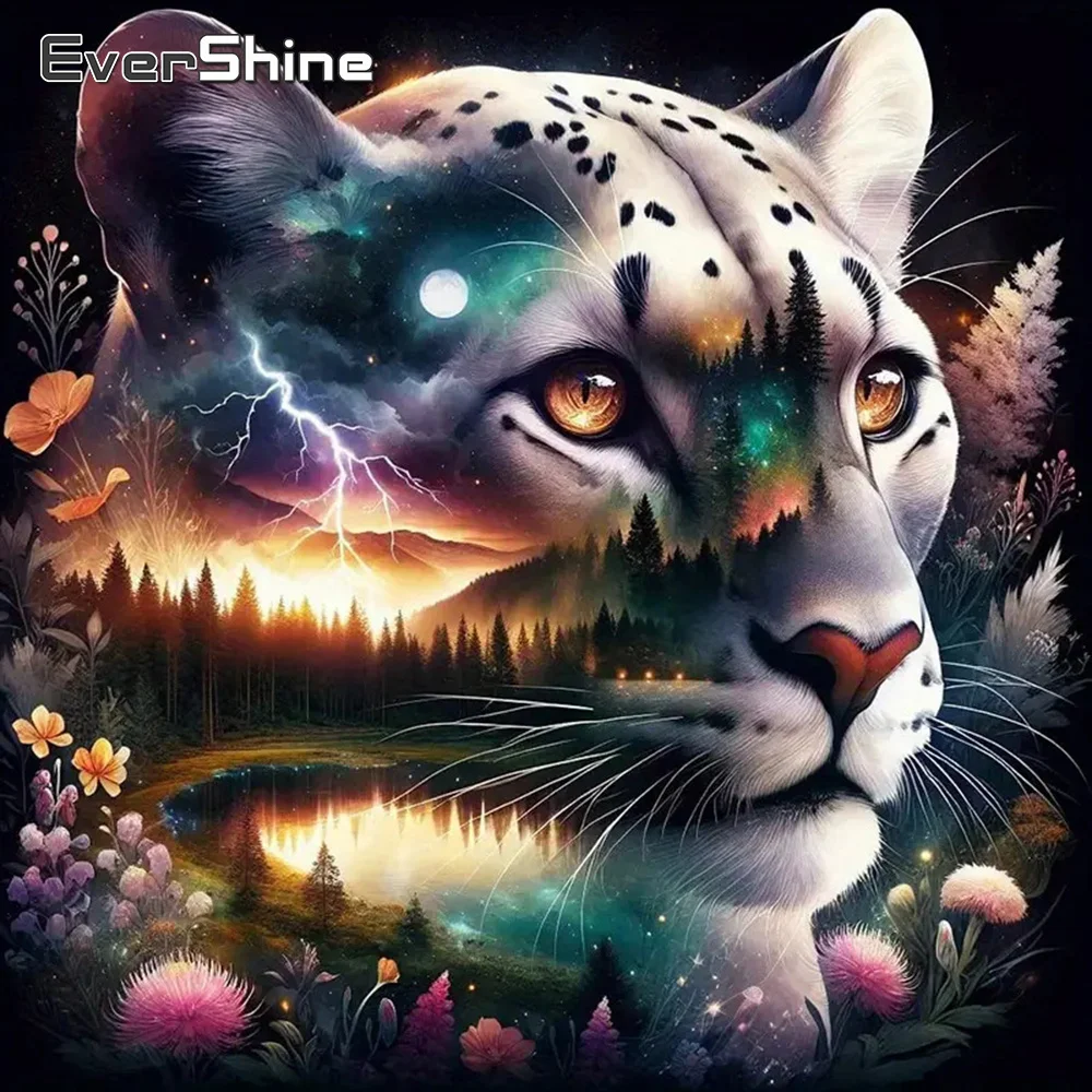 Evershine Diamant-Gemälde, Katze, Ente, voll, quadratisch, rund, Bohrer, Strasssteine, Tierstickerei, Heimdekoration, Mosaik