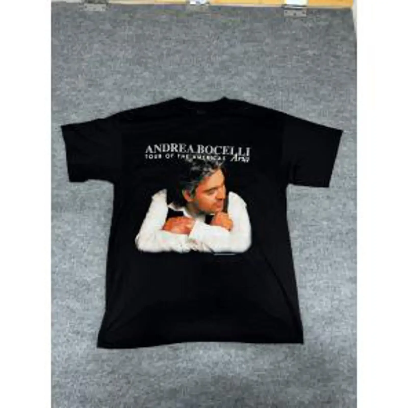 1998 Andrea Bocelli Tour T Shirt vintage Washed Breathable homme designer clothes Casual Soft Comfortable Unisex graphic