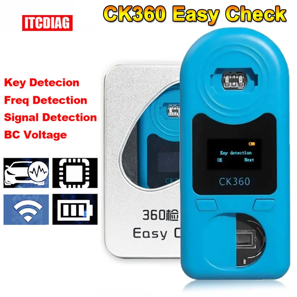 

CK360 Auto Key Frequency Detector Easy Check Remote Control Key Tester for Frequency 315Mhz-868Mhz & Battery & Key Chip