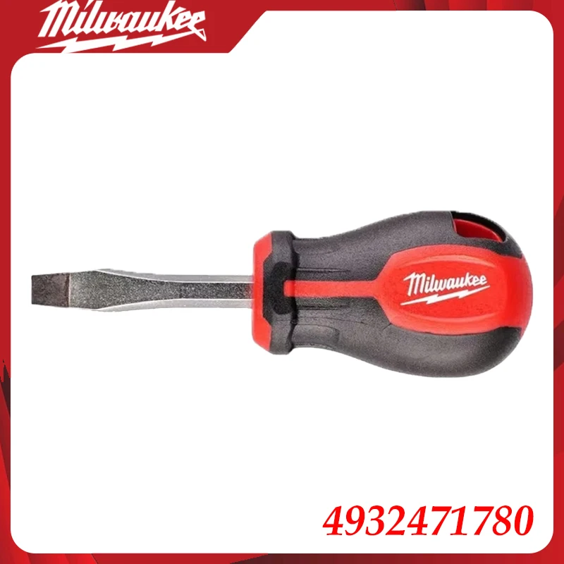 Milwaukee 4932471780 Professioneller Kurzer Schlitzschraubendreher mit Ergonomischem Griff für Industrielle Reparaturen & DIY-Wartung