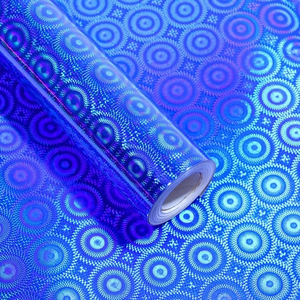 DIY Craft Gifts Wrapping Paper Colorful Waterproof Gradient Laser Wrapping Paper 300cm Christmas New Year Shiny Packing Paper