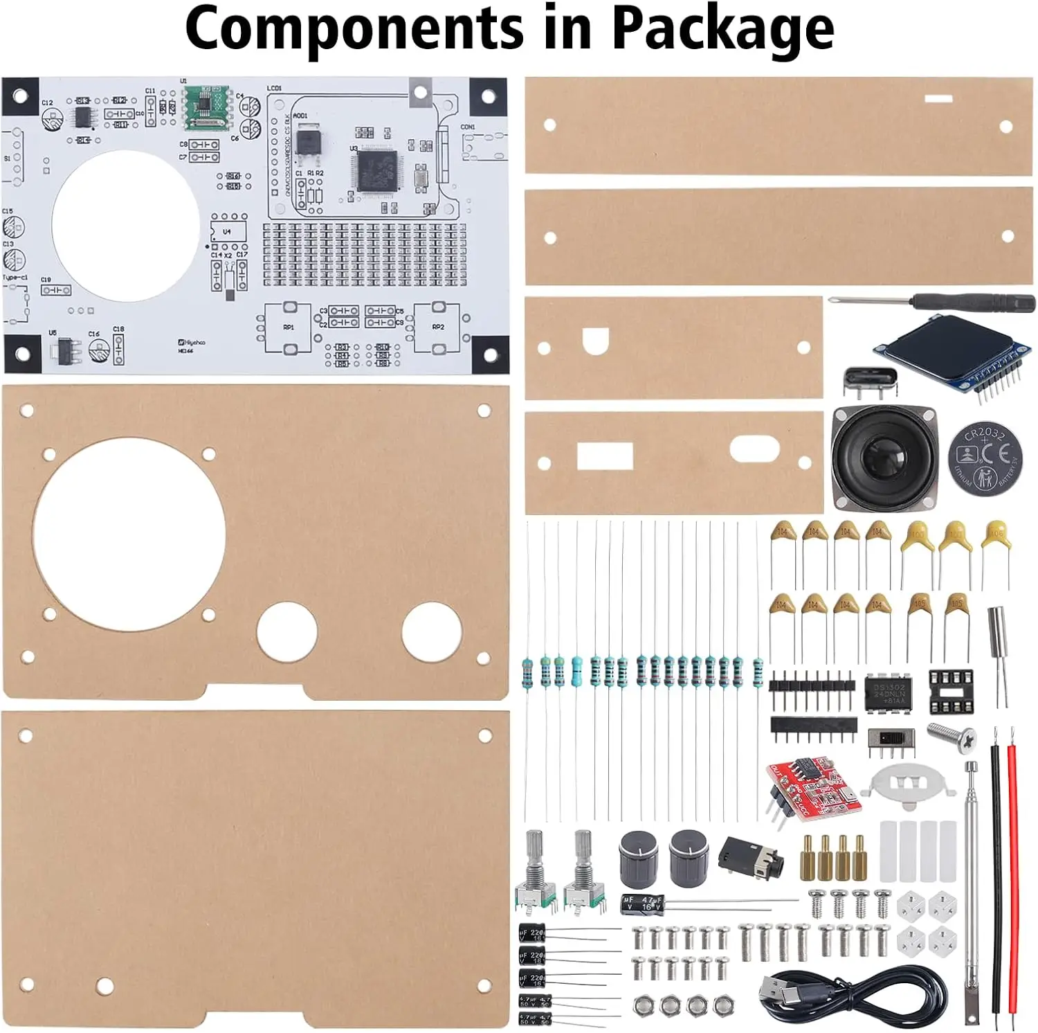 DIY FM Radio Soldering Project Kit with Spectrum LED 12/24H Clock Auto/Manual Tuning STEM Electronics Project for Adults & Teens