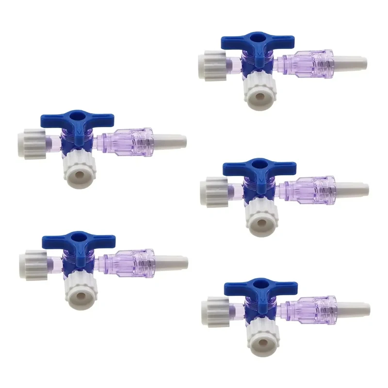 Three Way StopCock For Clinical Hospital Luer Lock Adapter 3 Way Stopcock Flexiable T-Connector Extension Tube 10/20/50Pcs