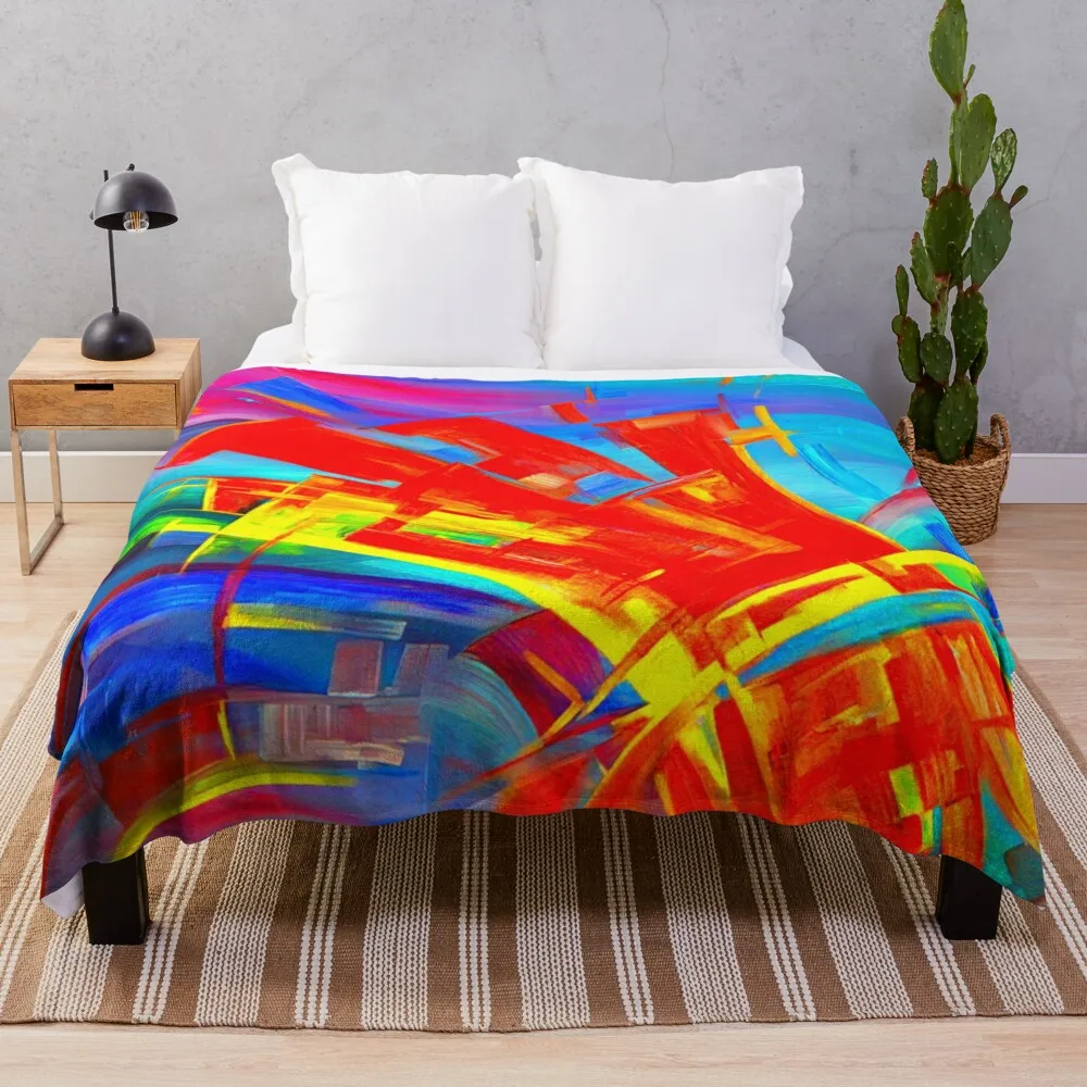 Explosion and Dynamics By Konrad Zuse Vibrante Edition Throw Blanket Blankets Sofas Of Decoration Plaid Blankets