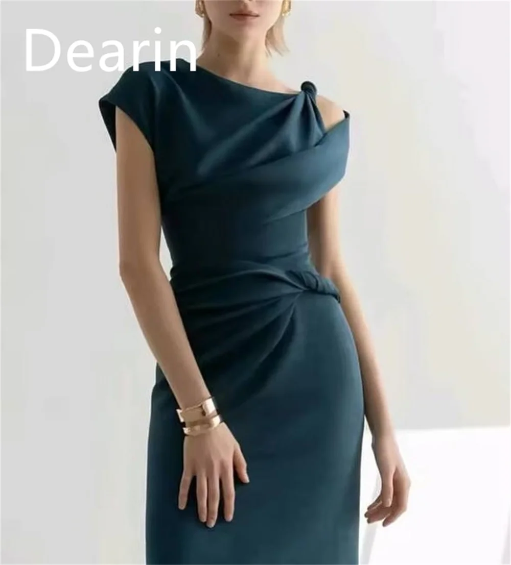 Customized Evening Dress Prom Gown Formal Party Occasion YPMWZX Scoop Neckline Column Ankle Length Skirts Vertically Bespoke Occ