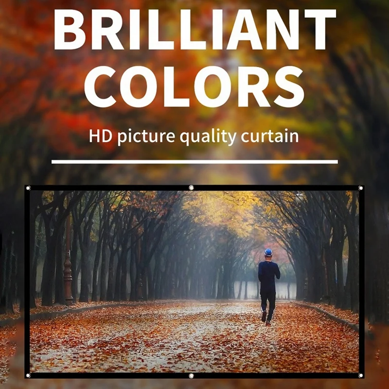 Tragbare Projektor-Leinwand für Heimkino im Freien, HD, weiß, faltbar, knitterfrei (84 Zoll) – PZZW