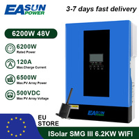 EASUN 6.2KW 4KW 3.2KW 2KW Hybrid Solar Inverter with WIFI MPPT 120A 50HZ Charge 12V/24V/48V LiFePo4 Battery 230V PV Output 500V