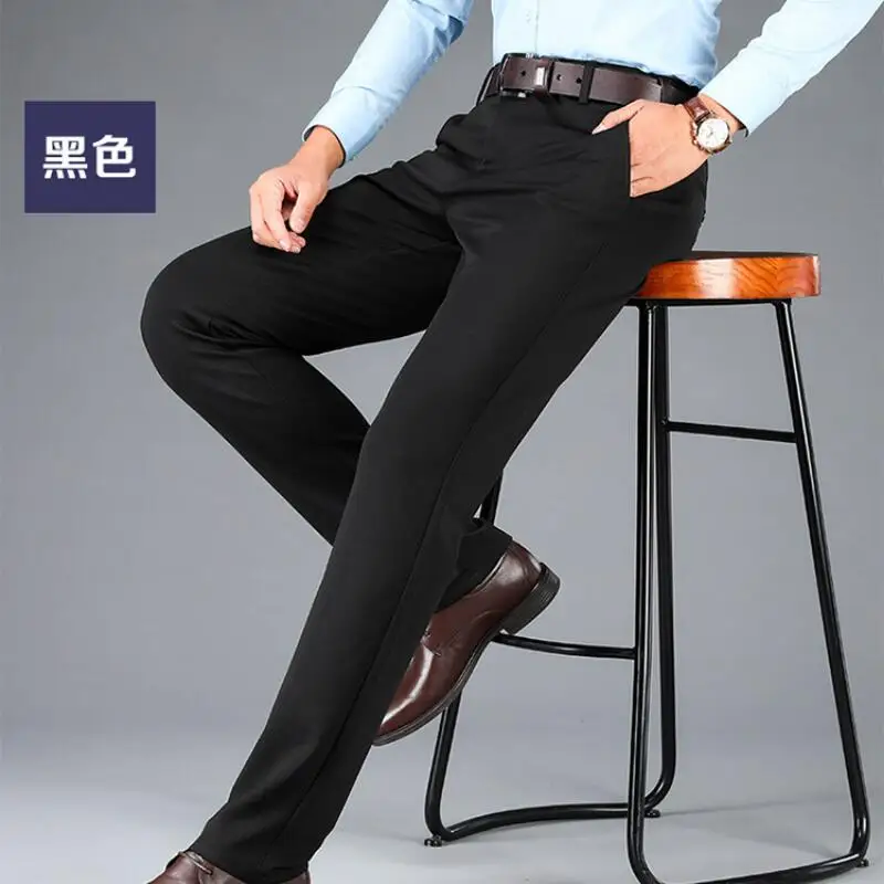 

Мужские повседневные деловые брюки, офисные официальные брюки, повседневные спортивные штаны, мужская одежда, свободные эластичные брюки большого размера, новый стиль