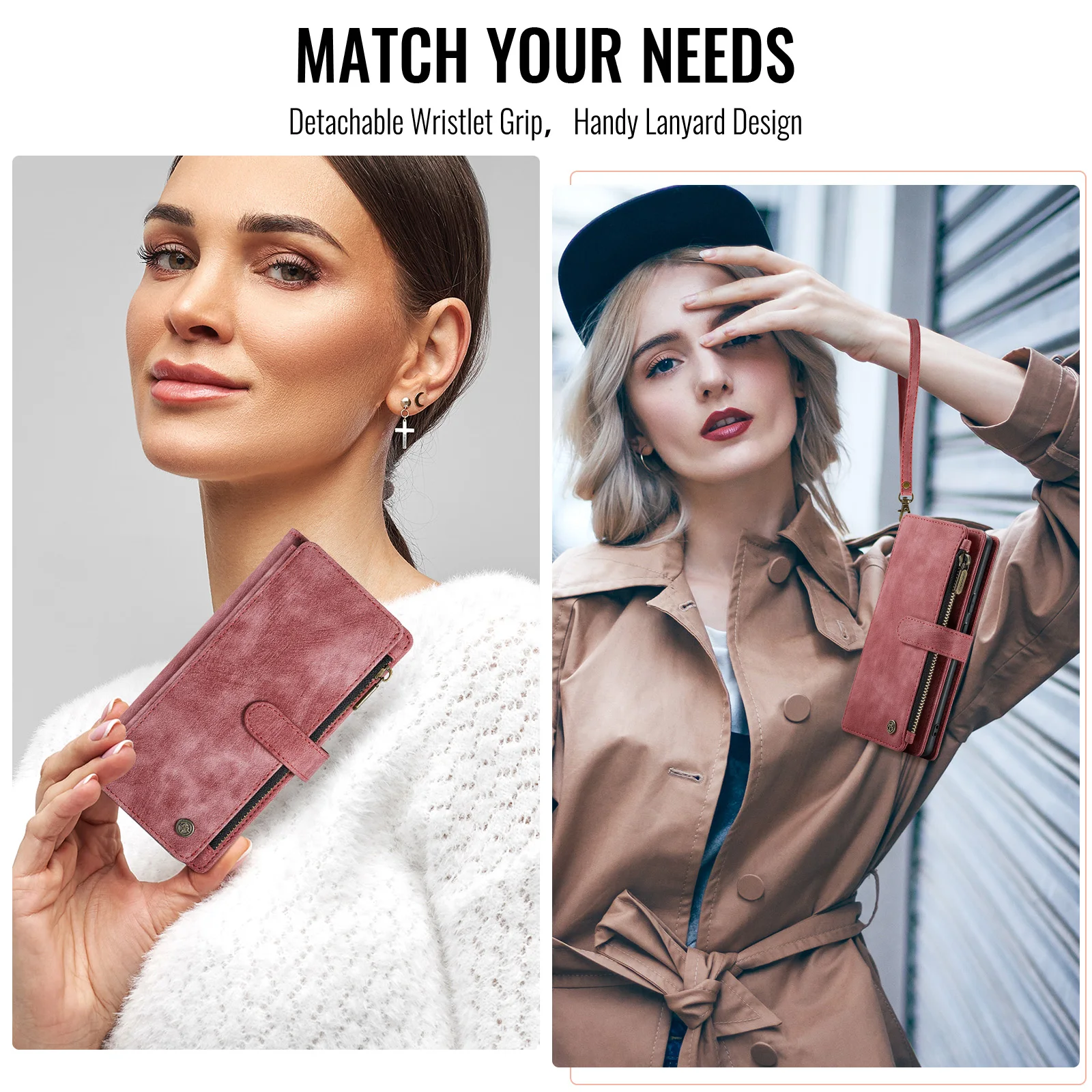 

CaseMe-C30 Wallet Case For Google Pixel 7A/8/8 Pro/9A/9 Pro/9/10 Pro XL ,Luxury Magnetic Flip PU Leather Card Holder Cover Strap