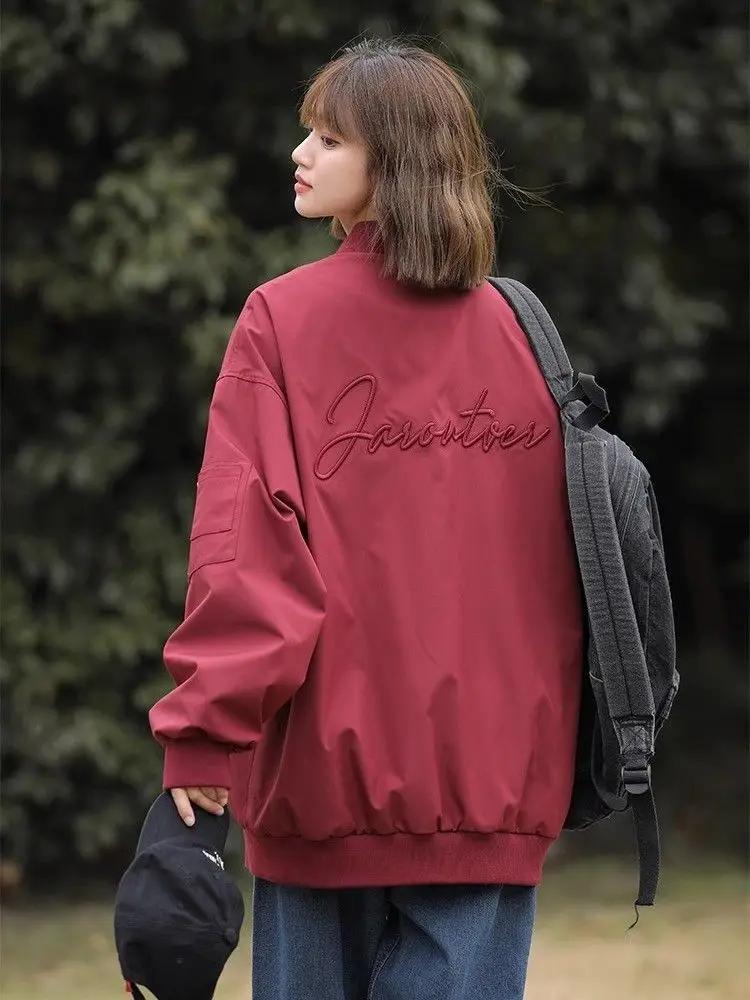 

Baseball Jackets High Quality Womens Spring Vents Puffy Stretchy Heavy-Duty Airplane Sleeved Aviation Solid Textured Commute Y2K