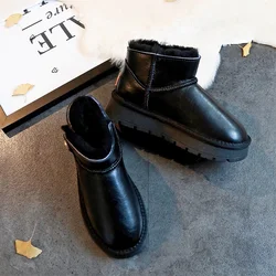 Impermeable grueso fondo botas de nieve botas de piel de oveja de las mujeres 2023 nuevo invierno engrosada botas cortas