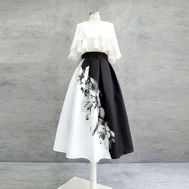 Temperament High Waist Jacquard Women Irregular Skirts High-End Streetwear Vintage All-match A-line Skirt Chic Tutu Skirt 2023
